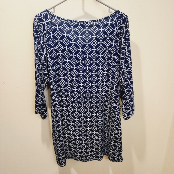 Escapada Beachy Navy and white Cover up Tunic size M - Picture 9 of 10